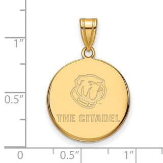 Sterling Silver w/Gold-plating LogoArt The Citadel Large Pendant GP019TCI