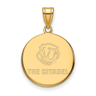 Sterling Silver w/Gold-plating LogoArt The Citadel Large Pendant GP019TCI