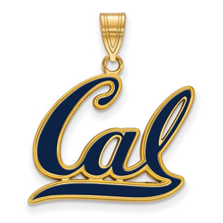 Sterling Silver Gold-plated LogoArt University of California Berkeley Large Enameled Pendant