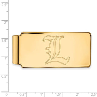 10k Gold LogoArt University of Louisville Letter L Money Clip