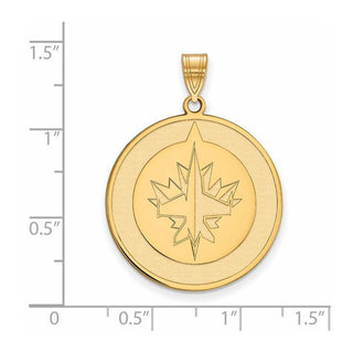 Sterling Silver Gold-plated NHL LogoArt Winnipeg Jets Extra Large Pendant