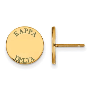 Sterling Silver Gold-plated LogoArt Kappa Delta Sorority Text Color Enamel Post Earrings GP020KD