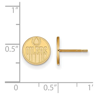 Sterling Silver Gold-plated NHL LogoArt Edmonton Oilers Extra Small Post Earrings