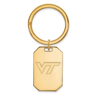 Sterling Silver Gold-plated LogoArt Virginia Tech V-T Key Ring