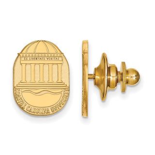 Sterling Silver Gold-plated LogoArt Coastal Carolina University Crest Lapel Pin
