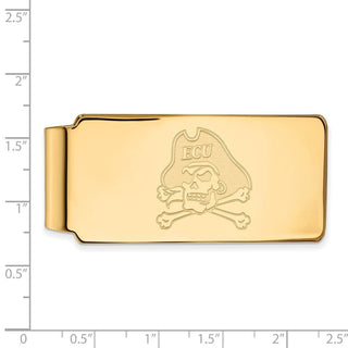 Sterling Silver Gold-plated LogoArt East Carolina University Pirate Money Clip