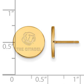 Sterling Silver w/Gold-plating LogoArt The Citadel XS Post Earrings
