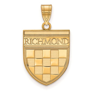 Gold Plated Sterling Silver LogoArt University of Richmond Large Shield Pendant