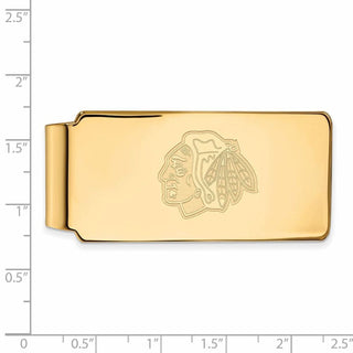 Sterling Silver Gold-plated NHL LogoArt Chicago Blackhawks Money Clip