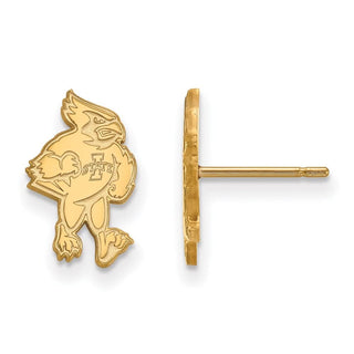 14k Gold LogoArt Iowa State University Cardinal Small Post Earrings