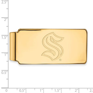 Sterling Silver Gold-plated NHL LogoArt Seattle Kraken Money Clip GP022KRA