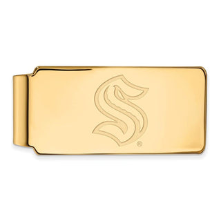 Sterling Silver Gold-plated NHL LogoArt Seattle Kraken Money Clip GP022KRA