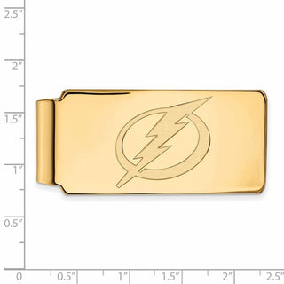 Sterling Silver Gold-plated NHL LogoArt Tampa Bay Lightning Money Clip