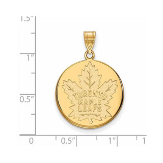 10k Gold NHL LogoArt Toronto Maple Leafs Large Disc Pendant