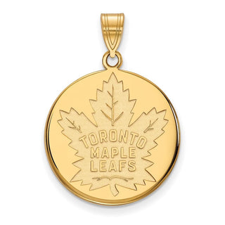 14k Gold NHL LogoArt Toronto Maple Leafs Large Disc Pendant