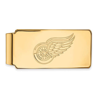Sterling Silver Gold-plated NHL LogoArt Detroit Red Wings Money Clip