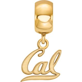 Sterling Silver Gold-plated LogoArt University of California Berkeley Extra Small Dangle Bead Charm