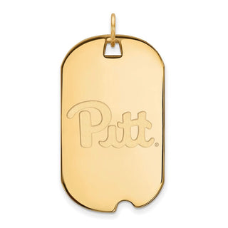 14k Gold LogoArt University of Pittsburgh Large Dog Tag Pendant
