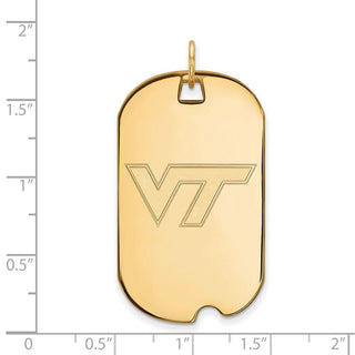 10k Gold LogoArt Virginia Tech V-T Large Dog Tag Pendant