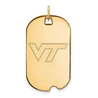 14k Gold LogoArt Virginia Tech V-T Large Dog Tag Pendant