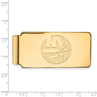 Sterling Silver Gold-plated NHL LogoArt New York Islanders Money Clip