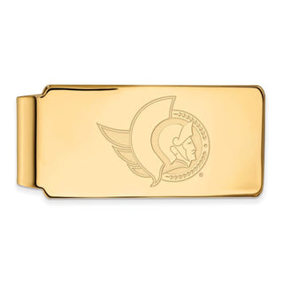 Sterling Silver Gold-plated NHL LogoArt Ottawa Senators Money Clip
