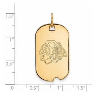 10k Gold NHL LogoArt Chicago Blackhawks Small Dog Tag Pendant