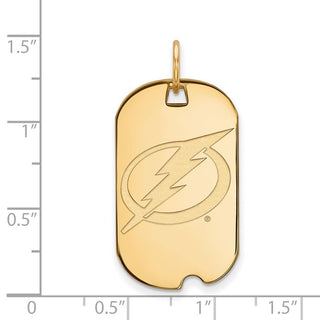14k Gold NHL LogoArt Tampa Bay Lightning Small Dog Tag Pendant