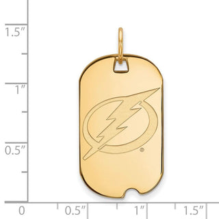 10k Gold NHL LogoArt Tampa Bay Lightning Small Dog Tag Pendant