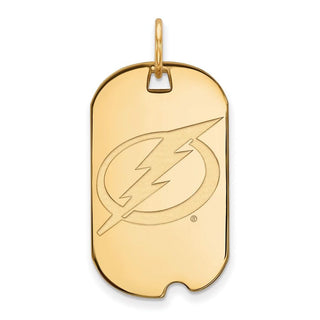 10k Gold NHL LogoArt Tampa Bay Lightning Small Dog Tag Pendant
