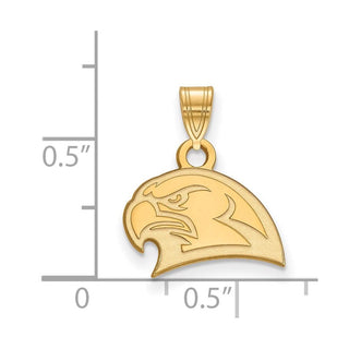 Sterling Silver Gold-plated LogoArt Miami University Ohio Redhawk Small Pendant