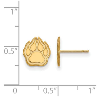 Sterling Silver Gold-plated LogoArt Northern Illinois University Paw Extra Small Post Earrings