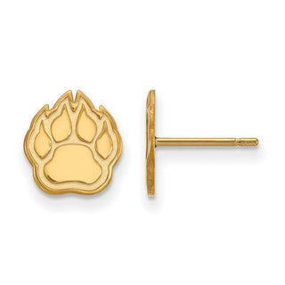 Sterling Silver Gold-plated LogoArt Northern Illinois University Paw Extra Small Post Earrings