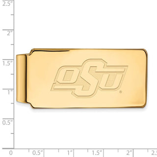 Sterling Silver Gold-plated LogoArt Oklahoma State University O-S-U Money Clip