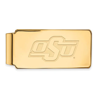 Sterling Silver Gold-plated LogoArt Oklahoma State University O-S-U Money Clip