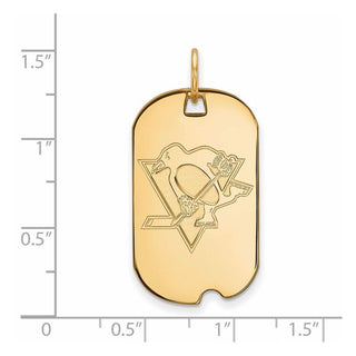 10k Gold NHL LogoArt Pittsburgh Penguins Small Dog Tag Pendant