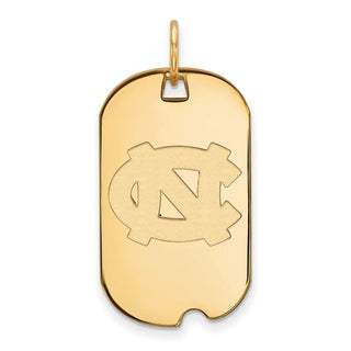 14k Gold LogoArt University of North Carolina N-C Small Dog Tag Pendant