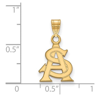 10k Gold LogoArt Arizona State University A-S Small Pendant