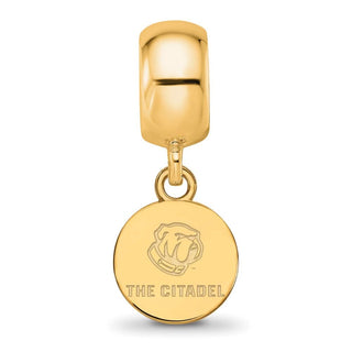Sterling Silver w/Gold-plating LogoArt The Citadel XS Dangle Bead Charm