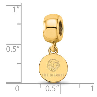 Sterling Silver w/Gold-plating LogoArt The Citadel XS Dangle Bead Charm