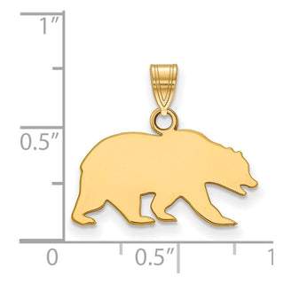 Sterling Silver Gold-plated LogoArt University of California Berkeley Bear Small Pendant