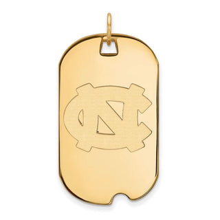 14k Gold LogoArt University of North Carolina N-C Large Dog Tag Pendant