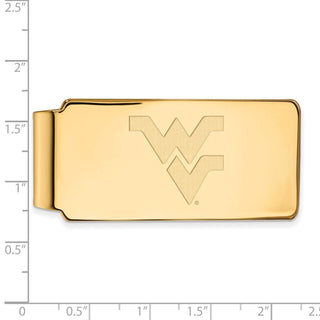 Sterling Silver Gold-plated LogoArt West Virginia University W-V Money Clip