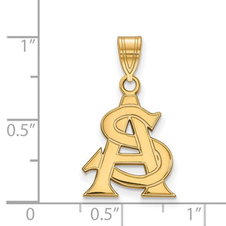 Sterling Silver Gold-plated LogoArt Arizona State University A-S Medium Pendant