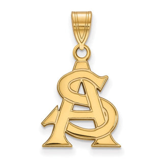 Sterling Silver Gold-plated LogoArt Arizona State University A-S Medium Pendant