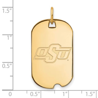 10k Gold LogoArt Oklahoma State University O-S-U Small Dog Tag Pendant