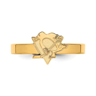 Sterling Silver Gold-plated NHL LogoArt Pittsburgh Penguins Toe Ring