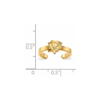 Sterling Silver Gold-plated NHL LogoArt Pittsburgh Penguins Toe Ring