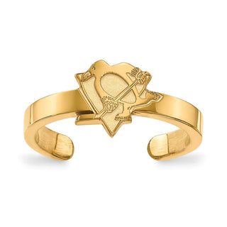 Sterling Silver Gold-plated NHL LogoArt Pittsburgh Penguins Toe Ring