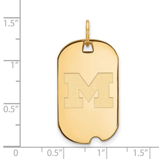 10k Gold LogoArt University of Michigan Letter M Small Dog Tag Pendant